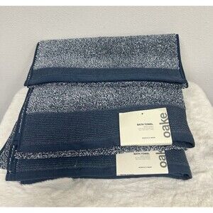 Oake 3 Piece Bath Towels Set 100% Cotton Blue New